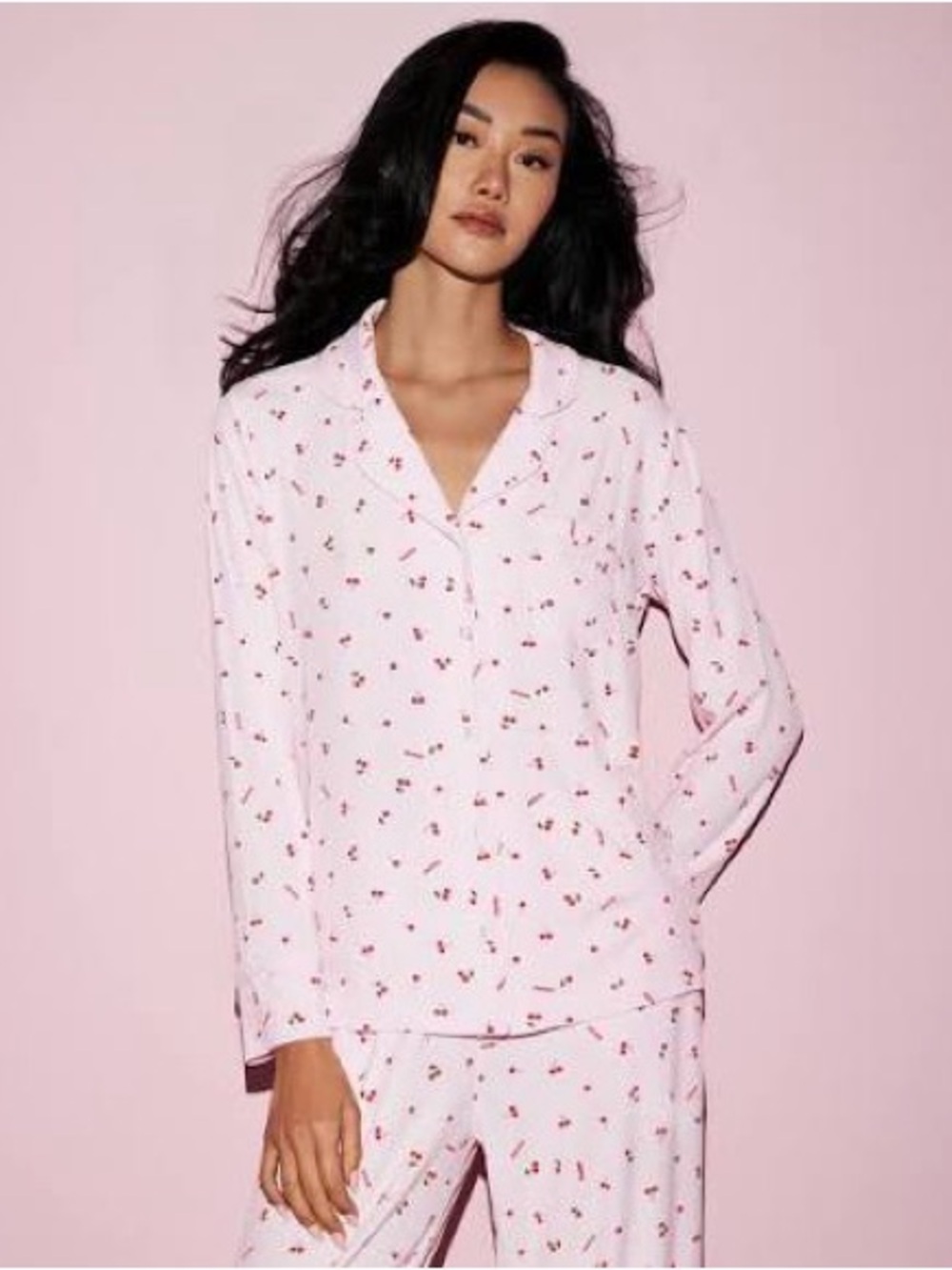 Women’s Pink Cherry-Print Pajama Set SKIMS